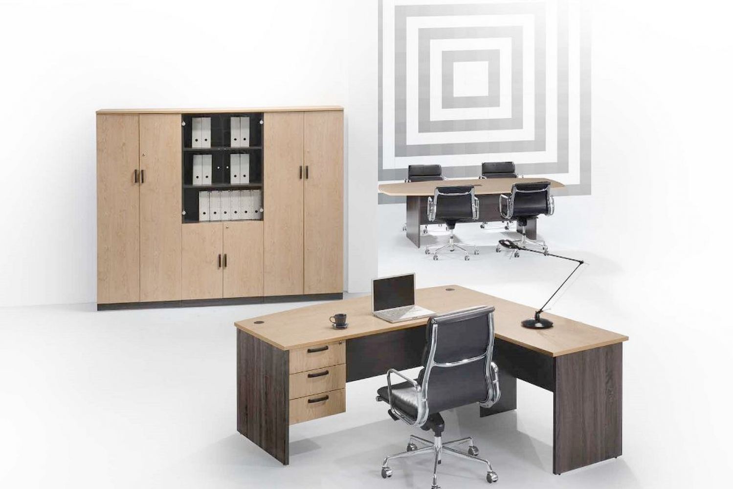 MP3-1_Executive desk.Side table.Book shelf